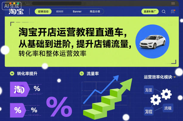 淘宝开店运营教程直通车，从基础到进阶，提升店铺流量，转化率和整体运营效率(更新11月)-邪修侠学院