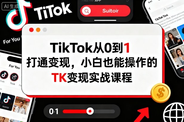 TikTok从0到1打通变现，小白也能操作的TK变现实战课程-邪修侠学院