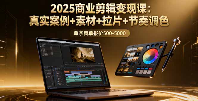 2025商业剪辑变现课：真实案例+素材+拉片+节奏调色，单条商单报价500-5000-邪修侠学院