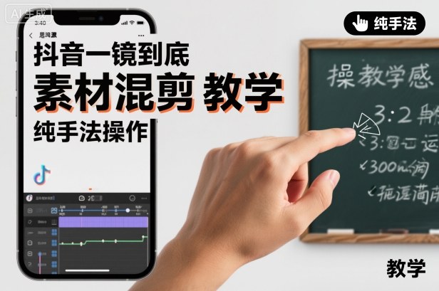 抖音一镜到底素材混剪教学,纯手法操作-邪修侠学院