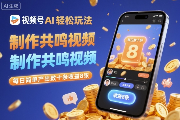 视频号AI轻松玩法,制作共鸣视频,每日简单产出数十条收益8张-邪修侠学院