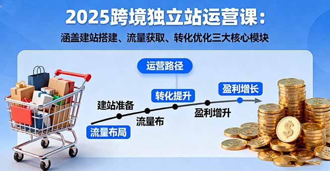 2025跨境独立站运营课：涵盖建站搭建、流量获取、转化优化三大核心模块-邪修侠学院