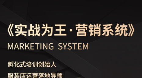 老杨·服装老板必修课《实战为王-营销系统》实现业绩被动式增长-邪修侠学院