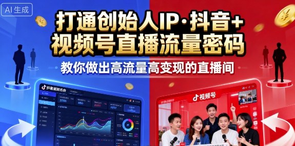 25年直播9-10两期线下课,打通创始人IP,抖音+视频号直播流量密码,教你做出高流量高变现的直播间-邪修侠学院