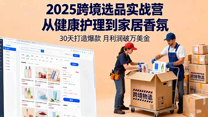 2025跨境选品实战营:从健康护理到家居香氛,30天打造爆款,月利润破万美金-邪修侠学院