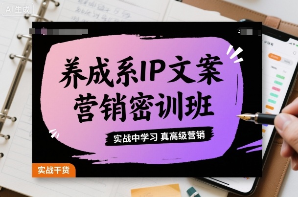 养成系IP文案营销密训班，实战中学习真高级营销-邪修侠学院