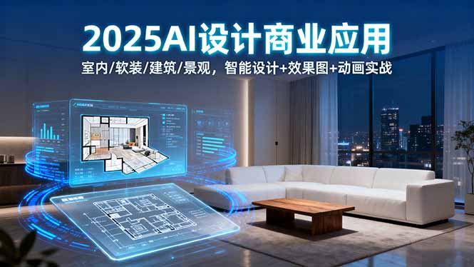 2025AI设计商业应用:室内/软装/建筑/景观,智能设计+效果图+动画实战-邪修侠学院