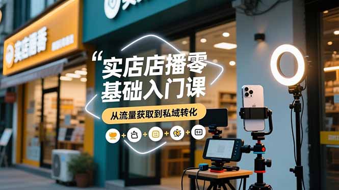 实体店播零基础入门课，实体店+短视频+直播+微信生态+私域社群，从流量获取到私域转化-邪修侠学院