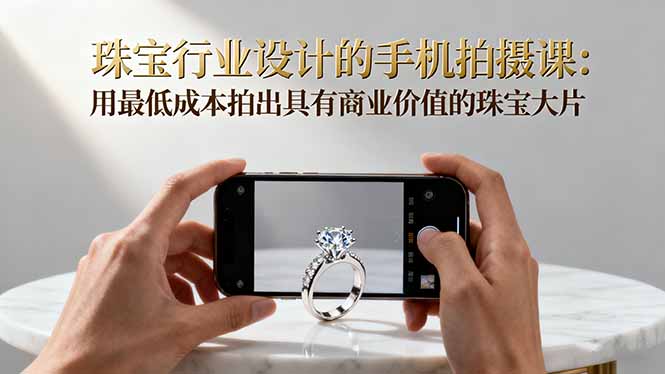 珠宝行业设计的手机拍摄课：用最低成本拍出具有商业价值的珠宝大片！-邪修侠学院