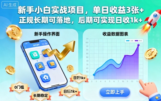 新手小白实战项目，单日收益3张+，正规长期可落地，后期可实现日收1k+【揭秘】-邪修侠学院