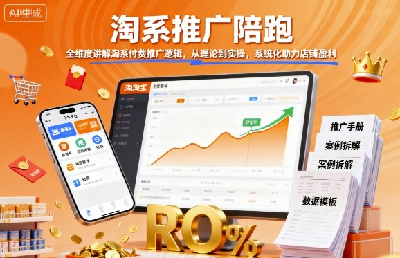 淘系推广陪跑,全维度讲解淘系付费推广逻辑,从理论到实操,系统化助力店铺盈利-邪修侠学院