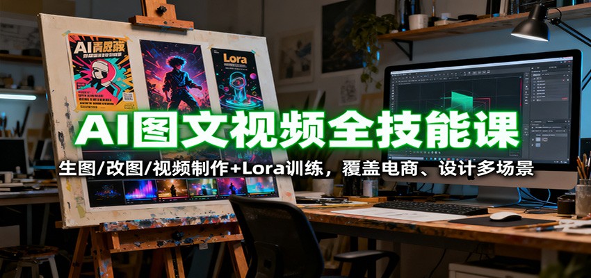 AI图文视频全技能课：生图/改图/视频制作+Lora训练，覆盖电商 、设计多场景-邪修侠学院