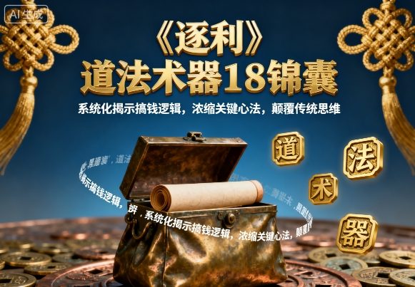 《逐利》道法术器18锦囊，系统化揭示搞钱逻辑，浓缩关键心法，颠覆传统思维(更新)-邪修侠学院
