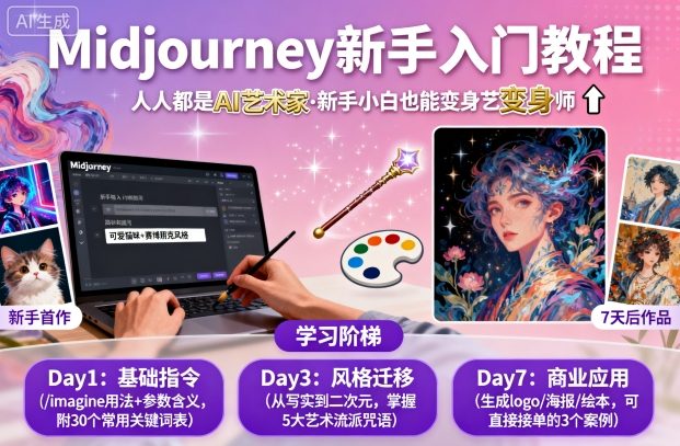 midjourney新手入门教程:人人都是AI艺术家,新手小白也能变身艺术大师-邪修侠学院