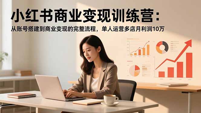 小红书商业变现训练营:从账号搭建到商业变现的完整流程,单人运营多店月利润10万-邪修侠学院