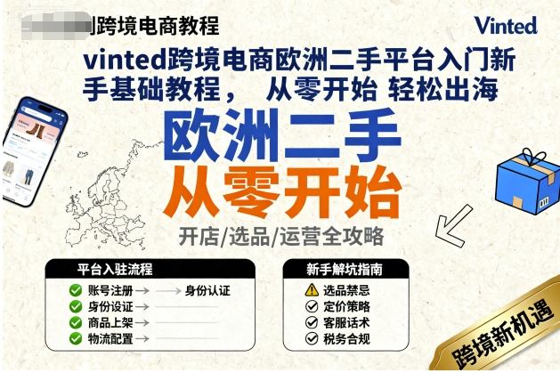 vinted跨境电商欧洲二手平台入门新手基础教程,从零开始轻松出海-邪修侠学院