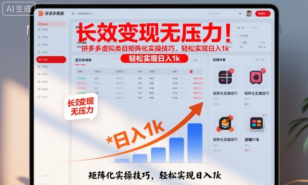 长效变现无压力！拼多多虚拟类目矩阵化实操技巧，轻松实现日入1k【揭秘】-邪修侠学院