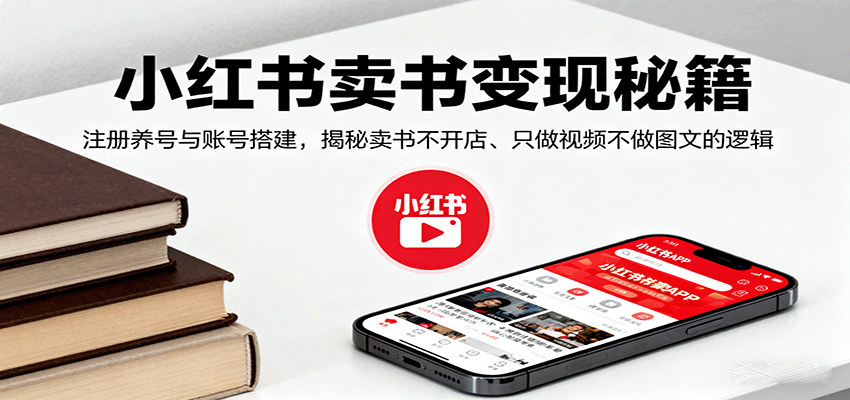 小红书卖书变现秘籍，注册养号与账号搭建，揭秘卖书不开店、只做视频不做图文的逻辑-邪修侠学院