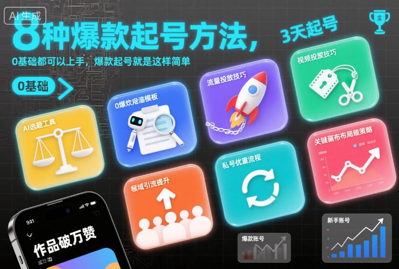 8种爆款起号方法,0基础都可以上手,爆款起号就是这样简单-邪修侠学院