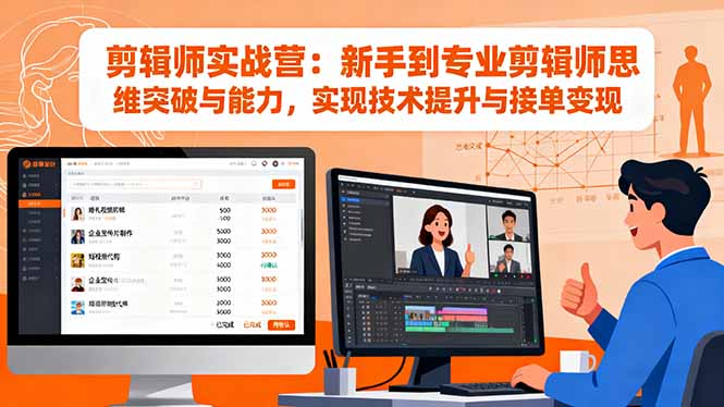 剪辑师实战营：新手到专业剪辑师思维突破与能力，实现技术提升与接单变现-邪修侠学院