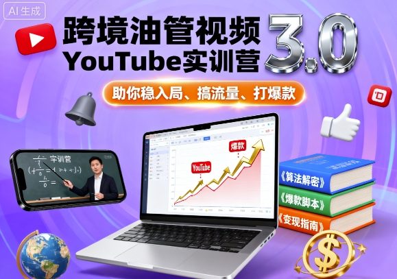 跨境油管视频YouTube实训营3.0,助你稳入局、搞流量、打爆款-邪修侠学院