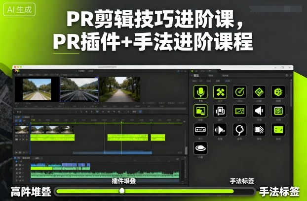PR剪辑技巧进阶课,PR插件+手法进阶课程-邪修侠学院