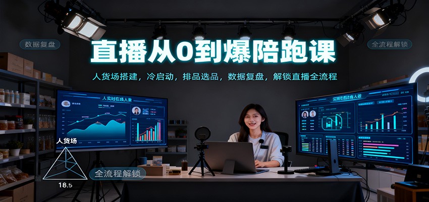直播从0到爆陪跑课：人货场搭建，冷启动，排品选品，数据复盘，解锁直播全流程-邪修侠学院