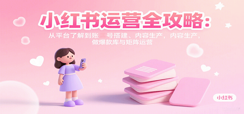 小红书运营全攻略:从平台了解到账号搭建、内容生产,做爆款库与矩阵运营-邪修侠学院