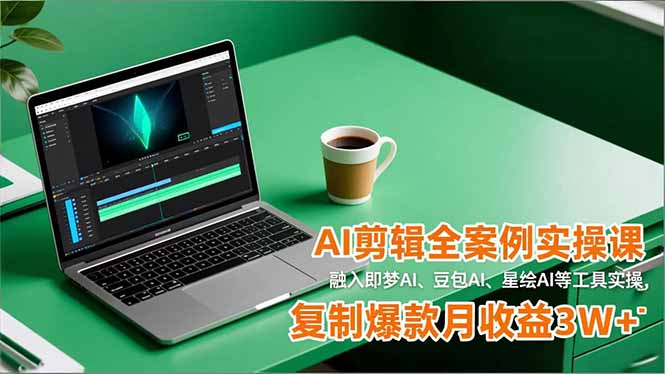 AI剪辑全案例实操课,融入即梦AI、豆包AI、星绘AI等工具实操,复制爆款月收益3W+-邪修侠学院