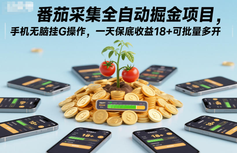 番茄采集全自动掘金项目,手机无脑挂G操作,一天保底收益18+可批量多开【揭秘】-邪修侠学院
