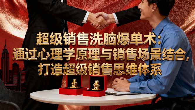 超级销售洗脑爆单术:通过心理学原理与销售场景结合,打造超级销售思维体系-邪修侠学院