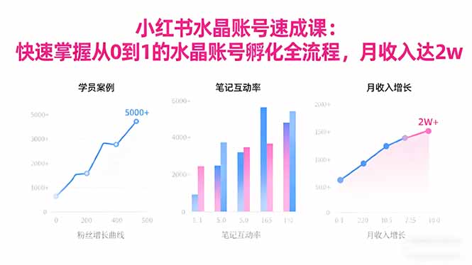 2025小红书水晶账号速成课：快速掌握从0-1水晶账号孵化全流程，月收入达2w-邪修侠学院