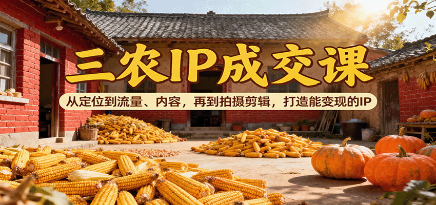三农IP成交课:从定位到流量、内容,再到拍摄剪辑,打造能变现的IP-邪修侠学院