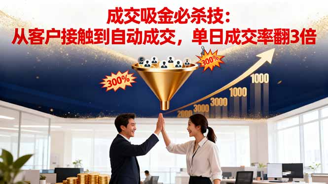 吸金成交营销必杀技：从客户接触到自动成交，单日成交率翻3倍-邪修侠学院