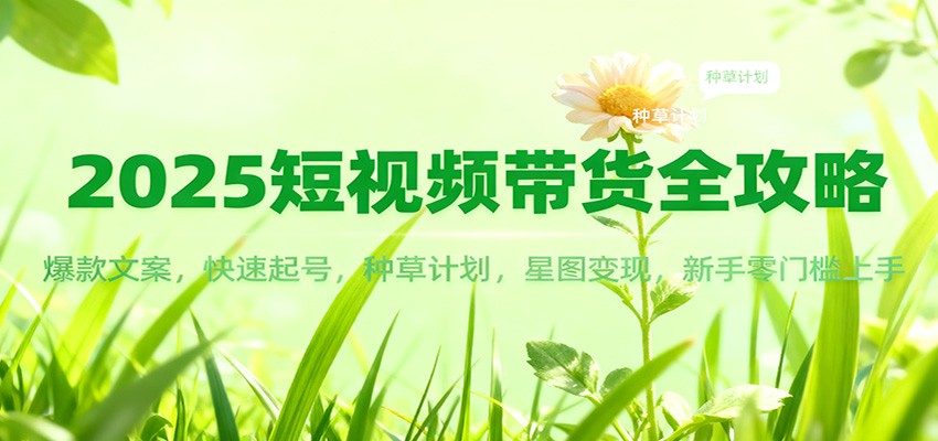 2025短视频带货全攻略：爆款文案，快速起号，种草计划，星图变现，新手零门槛上手-邪修侠学院