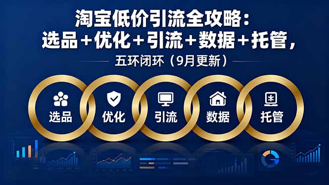 淘宝低价引流全攻略:选品+优化+引流+数据+托管,五环闭环(9月更新-邪修侠学院