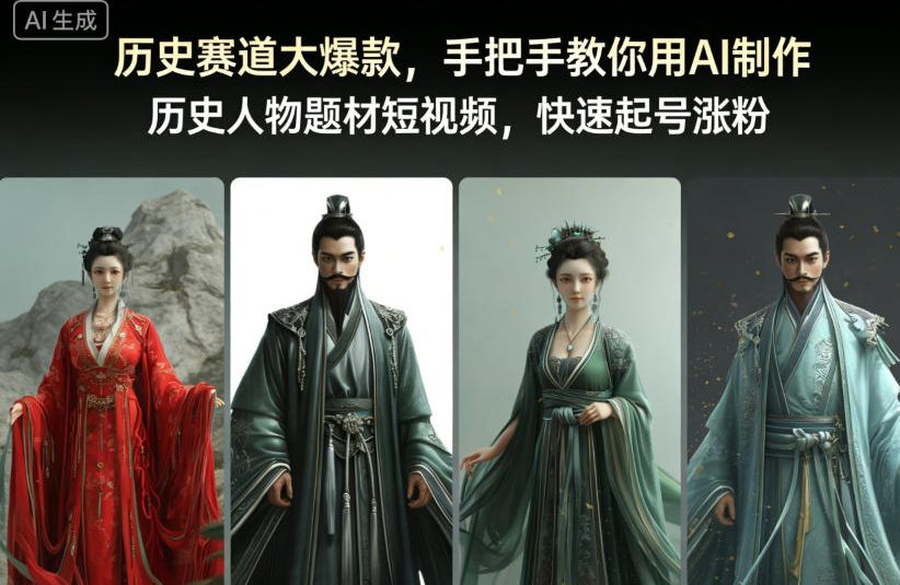 历史赛道大爆款，手把手教你用AI制作历史人物题材短视频，快速起号涨粉-邪修侠学院