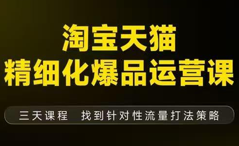 猫课子幽·淘宝天猫精细化爆品运营【音频+字幕+文档】(9月12-14杭州线下课)-邪修侠学院