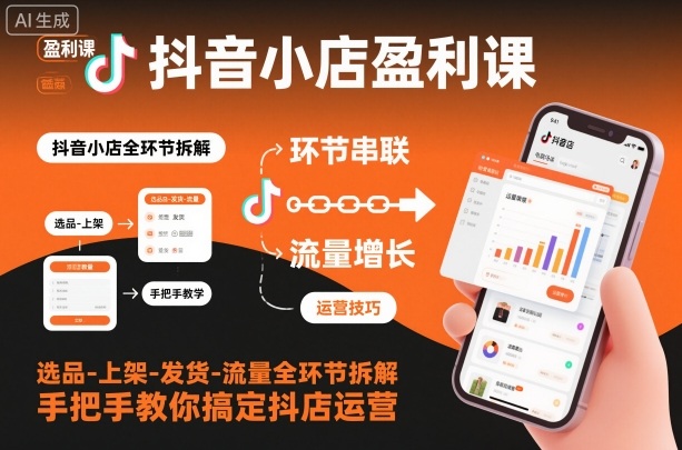抖音小店盈利课-选品-上架-发货-流量全环节拆解，手把手教你搞定抖店运营-邪修侠学院