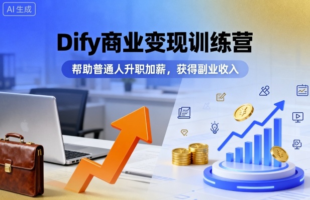 Dify商业变现训练营，帮助普通人升职加薪，获得副业收入-邪修侠学院
