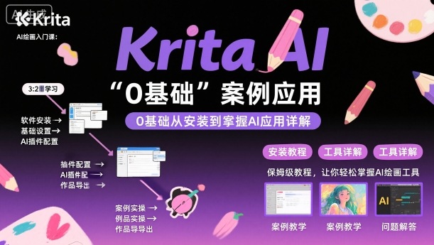 Krita AI绘画入门课,0基础从安装到案例应用krita AI使用详解-邪修侠学院