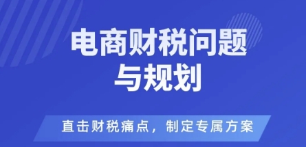 电商企业财税风险与规避，直击财税痛点，制定专属方案-邪修侠学院