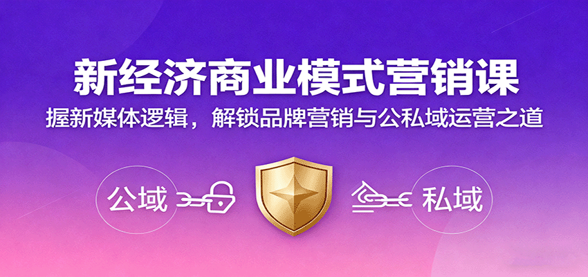 新经济商业模式营销课,握新媒体逻辑,解锁品牌营销与公私域运营之道-邪修侠学院