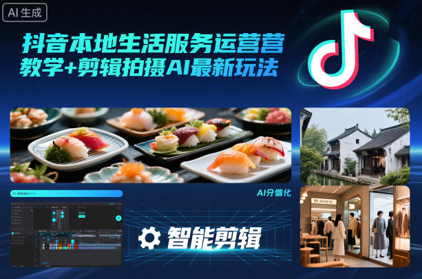 抖音本地生活服务运营教学+剪辑拍摄AI最新玩法-邪修侠学院