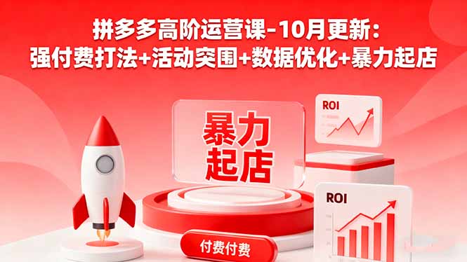 拼多多高阶运营课-10月更新：强付费打法+活动突围+数据优化+暴力起店-邪修侠学院