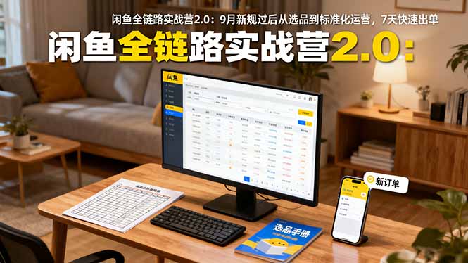 闲鱼全链路实战营2.0:9月新规过后从选品到标准化运营,7天快速出单-邪修侠学院