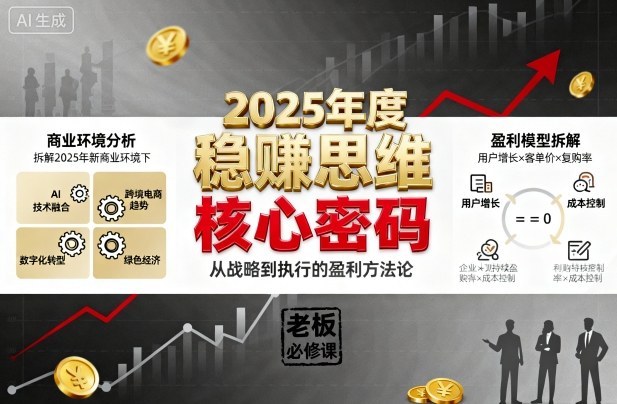 2025年度稳賺思维老板创业营,拆解2025年新商业环境下,企业实现持续盈利的核心密码-邪修侠学院