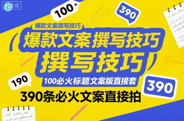 爆款文案撰写技巧,100个必火标题文案模版直接套,390条必火文案直接拍-邪修侠学院