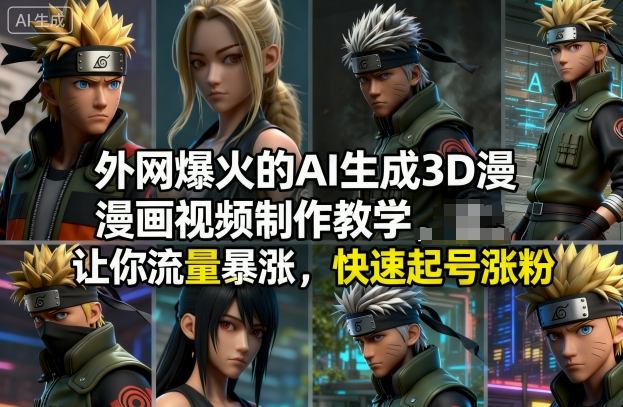 外网爆火的AI生成3D漫画视频制作教学，让你流量暴涨，快速起号涨粉！-邪修侠学院