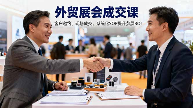 外贸展会成交课，含目标制定、客户邀约、现场成交，系统化SOP提升参展ROI-邪修侠学院